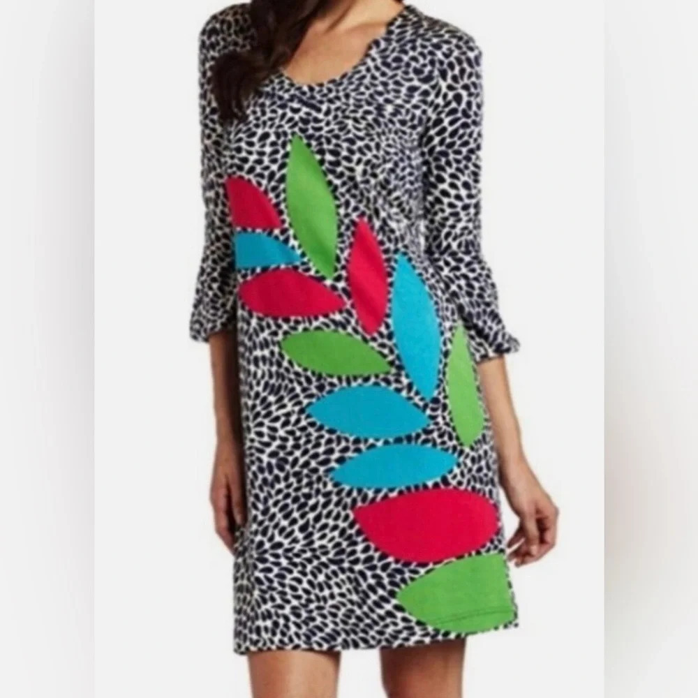 Lilly Pulitzer | Silk Angie Dress | Caterpillar Leaf Colorful Resort